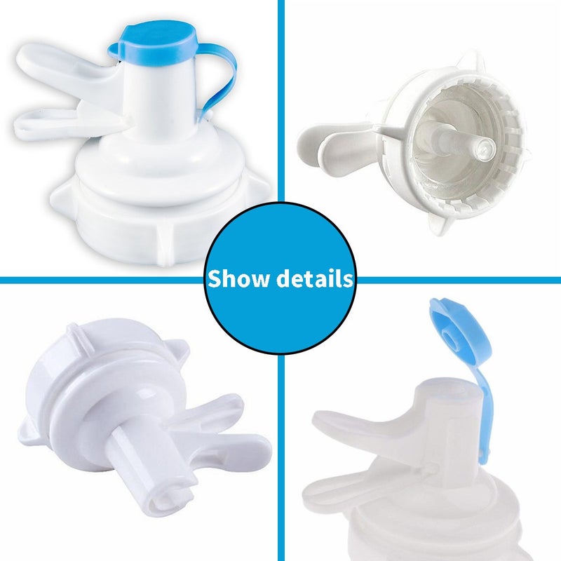 HSIULMY Water Dispenser Valve for 55mm Crown Top Drinking Bottle, Reusable Water Jug Cap Plastic Spigot Faucet, Includes Lid Dirt Protector- 2 Pcs (Not for Threaded Crown Tops) - Image 3